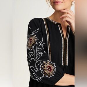 J.Jill Pure Jill Embroidered Mixed-Media Top